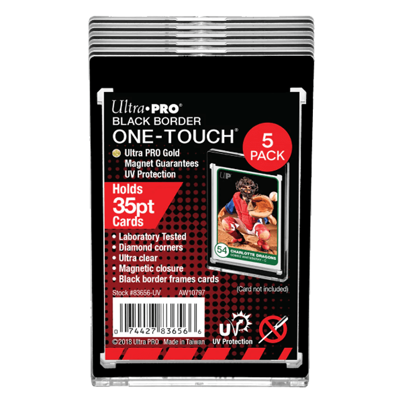 UP UV ONE-TOUCH 35pt Magnetic Holder Black Border (Pack of 5)