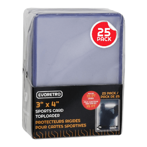 EvoRetro 3" x 4" Sports Card Toploader 35pt (Pack of 25)