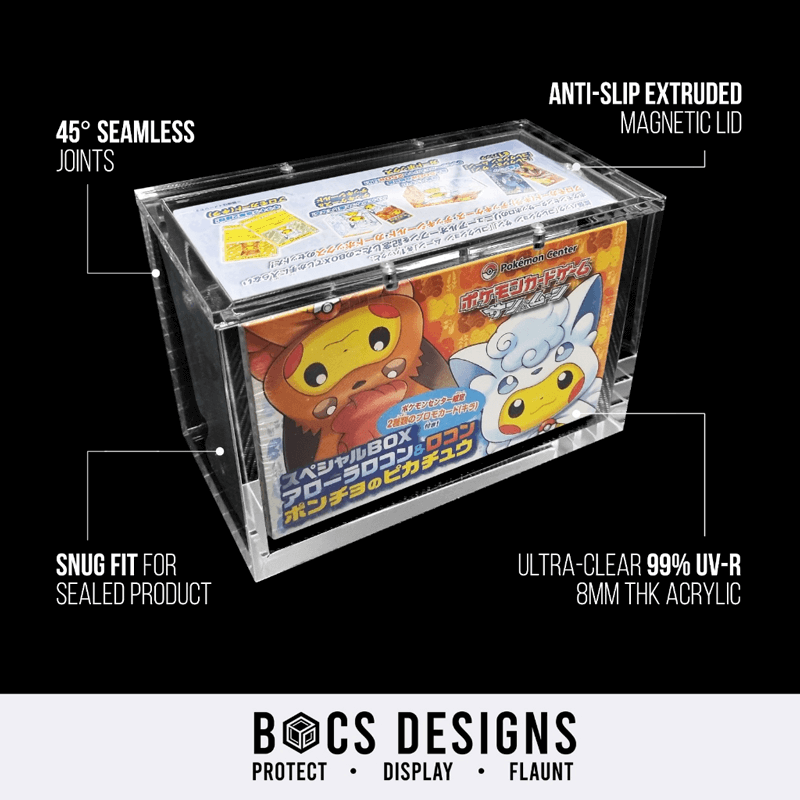 BOCS UV Acrylic Display Pokemon TCG Pokemon XY Mario / Luigi Pikachu Special Box