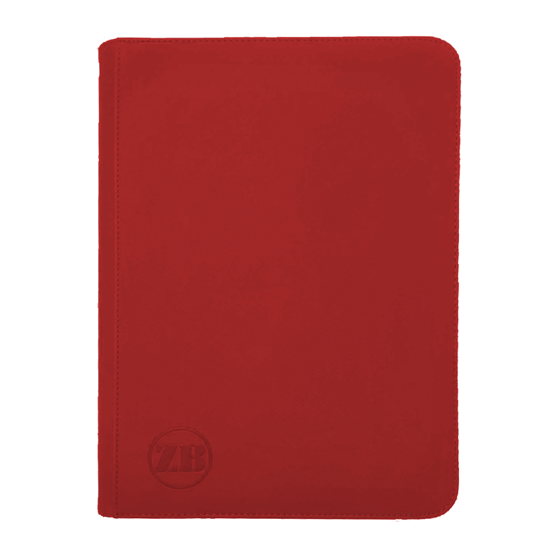 ZB 9 Pocket Zip Binder Red