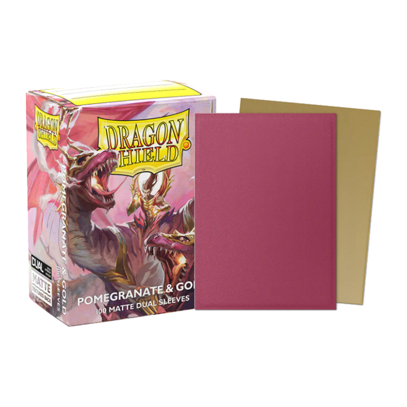 DS 100 STD Dual Matte Metallic Sleeves - Pomegranate/Gold