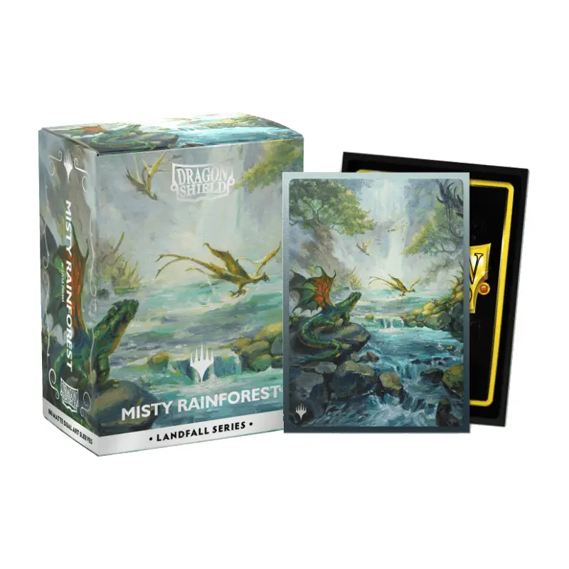 DS 100 STD Dual Matte Art Sleeves - MTG Landfall Series - Misty Rainforest