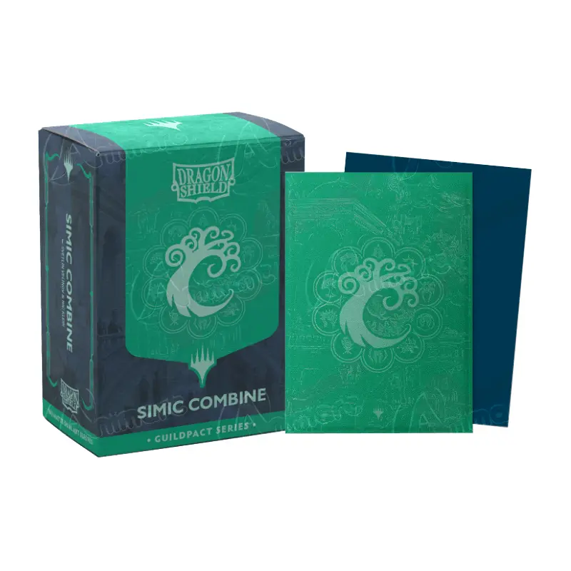 DS 100 STD Dual Matte Art Metallic Sleeves - MTG The Guildpact Series - Simic Combine