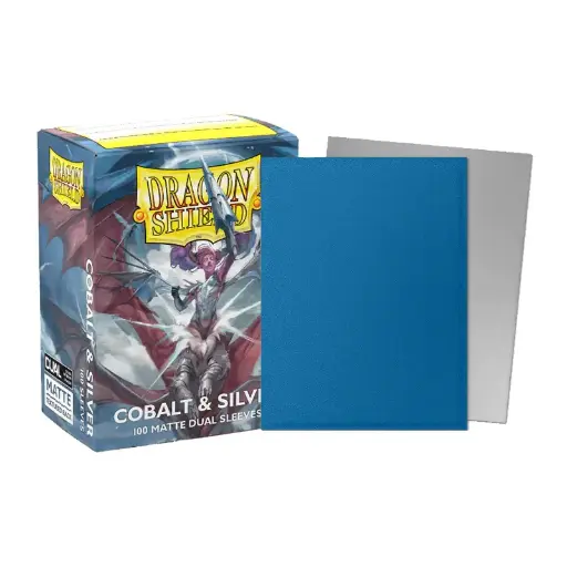 [AT-15064] DS 100 STD Dual Matte Sleeves - Cobalt/Silver