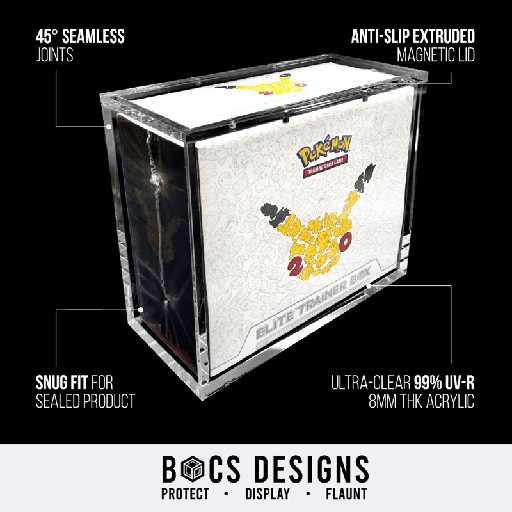 [BOCS-ETB] BOCS UV Acrylic Display Pokemon TCG Elite Trainer Box