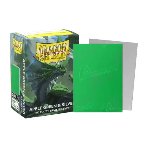 [AT-15073] DS 100 STD Dual Matte Sleeves - Apple Green/Silver