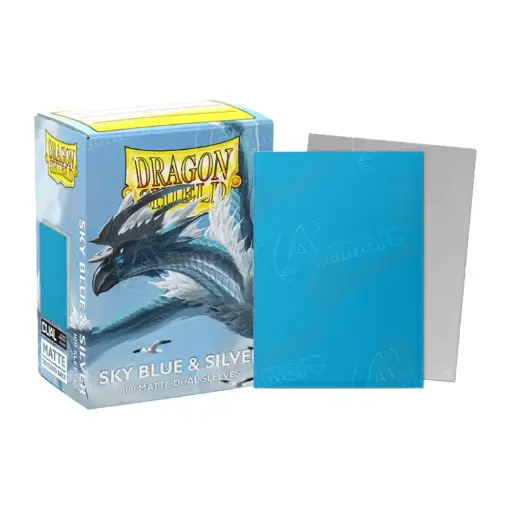 [AT-15074] DS 100 STD Dual Matte Sleeves - Sky Blue/Silver